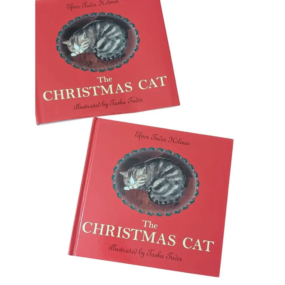 CHRISTMAS CAT 1976 Tudor Holmes Hardcover with Dust Jacket